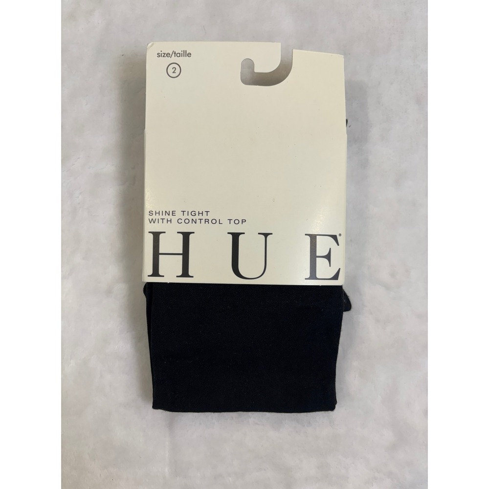 HUE Shine‎ Tight with Control Top Black Opaque Tights Size 2 U3272